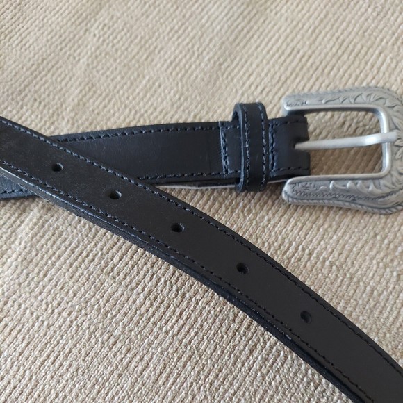 VINTAGE WOMENS LES CREATIONS ELITE BLACK SILVER BELT SIZE M  NEW main image 7